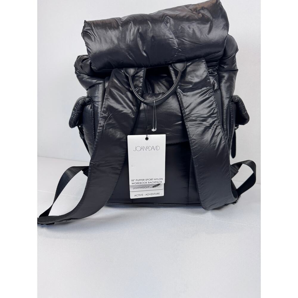 Joan & David 18 Puffer Backpack Black Nylon Work School Bag unisex NWT - Picture 5 of 12